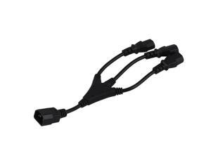 Black 57cm IEC 320 C14 Male to 3 x C13 Female Y Splitter Power Cable Cord Black 57cm IEC 320 C14 Male to 3 x C13 Female Y Splitter Power Cable Cord
