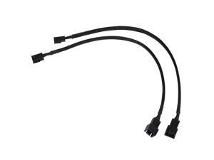2PCS 3 Pin Connectors Computer PC Case Cooler Fan Extension Cable Black Sleeved 2PCS 3 Pin Connectors Computer PC Case Cooler Fan Extension Cable Black Sleeved