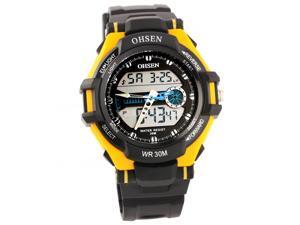 Ohsen 30M Waterproof Men Dial Silicone Band Quartz Analog-Digital Sports Wrist Watch Yellow Ohsen 30M Waterproof Men Dial Silicone Band Quartz Analog-Digital Sports Wrist Watch Yellow