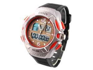 Ohsen 30M Waterproof Men Dial Silicone Band Quartz Analog-Digital Sports Wrist Watch Red Ohsen 30M Waterproof Men Dial Silicone Band Quartz Analog-Digital Sports Wrist Watch Red