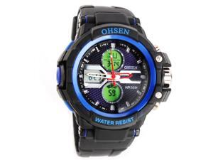 Ohsen 30M Waterproof Men Dial Silicone Band Quartz Analog-Digital Sports Wrist Watch Blue Ohsen 30M Waterproof Men Dial Silicone Band Quartz Analog-Digital Sports Wrist Watch Blue