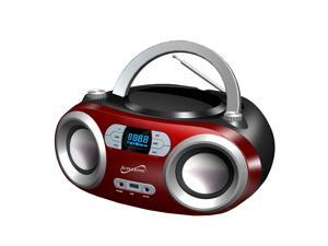Supersonic Portable Bluetooth Audio System MP3/CD Player SC-509BT RED NEW Supersonic Portable Bluetooth Audio System MP3/CD Player SC-509BT RED NEW