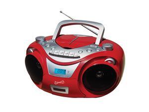 Supersonic SC-709 Portable MP3/CD Boombox +Cassette Recorder, AM/FM & USB Input, RED Supersonic SC-709 Portable MP3/CD Boombox +Cassette Recorder, AM/FM & USB Input, RED