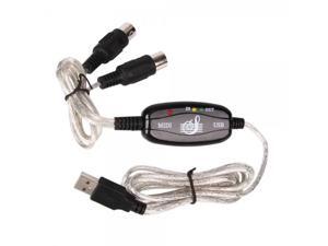 6FT USB to MIDI Converter Cable for Keyboard Interface Black 6FT USB to MIDI Converter Cable for Keyboard Interface Black