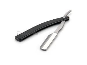 Black Plastic Steel Traditional Throat Cut Shaving Straight Blade Razor Black Plastic Steel Traditional Throat Cut Shaving Straight Blade Razor