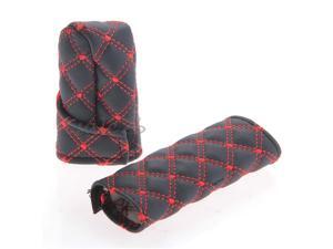Car Auto Vehicle Handbrake Cover Gear Shift Knob Sleeve Protector Red Stitching Car Auto Vehicle Handbrake Cover Gear Shift Knob Sleeve Protector Red Stitching