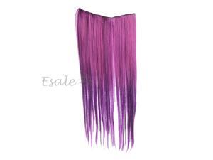 Clip In Long Straight Gradient Purple Hair Extension Synthetic Fiber Hairpiece Clip In Long Straight Gradient Purple Hair Extension Synthetic Fiber Hairpiece
