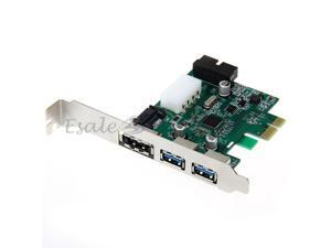 Desktop 3 Port USB 3.0 20 Pin Power ESATA PCI Express Adapter Controller Card Desktop 3 Port USB 3.0 20 Pin Power ESATA PCI Express Adapter Controller Card