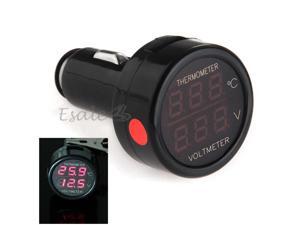 Car Cigarette Lighter Digital Voltmeter Thermometer LED 12V/24V red Car Cigarette Lighter Digital Voltmeter Thermometer LED 12V/24V red