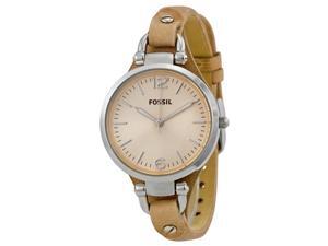 Fossil Georgia Beige Dial Sand Tan Leather Ladies Watch ES2830 Fossil Georgia Beige Dial Sand Tan Leather Ladies Watch ES2830