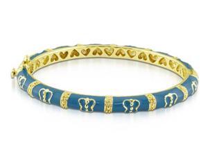Amour Yellow Gold Flash Plated Silver Turquoise Butterfly Enamel Baby Bangle Bracelet Amour Yellow Gold Flash Plated Silver Turquoise Butterfly Enamel Baby Bangle Bracelet