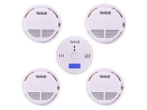 BeGrit 4Pcs Smoke Detector Home Security Fire Alarm Sensor + 1Pcs LCD Carbon Monoxide Alarm,5 Pack BeGrit 4Pcs Smoke Detector Home Security Fire Alarm Sensor + 1Pcs LCD Carbon Monoxide Alarm,5 Pack