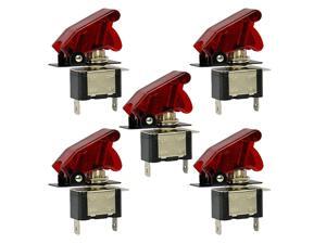 BeGrit Red Cover LED Rocker Toggle Switch for Car Truck, Pack of 5 BeGrit Red Cover LED Rocker Toggle Switch for Car Truck, Pack of 5