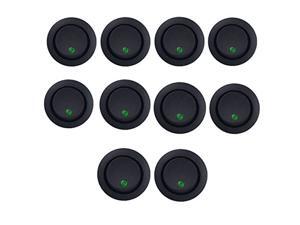 BeGrit 10 Pcs/Lot Green Dot LED Light Round Rocker Toggle Switch Spst On-Off Control for Car Truck BeGrit 10 Pcs/Lot Green Dot LED Light Round Rocker Toggle Switch Spst On-Off Control for Car Truck