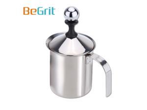 Milk Frother - BeGrit 27oz Stainless Steel Double Mesh Coffee Milk Foamer Milk Frother - BeGrit 27oz Stainless Steel Double Mesh Coffee Milk Foamer