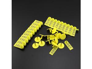 Pack of 100 Plastic Pig piglets Sows Ear Tag With Numbers 001-100 Yellow Pack of 100 Plastic Pig piglets Sows Ear Tag With Numbers 001-100 Yellow