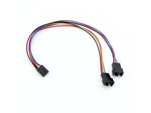 PC Fan Connector PWM Thermostat 4 Pin Female To 2x 4pin/3pin Male Extension Cable PC Fan Connector PWM Thermostat 4 Pin Female To 2x 4pin/3pin Male Extension Cable