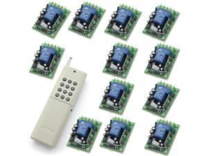 AC 100-240V 2500W One Transmitter with 12X 1 Channel Relays Learning Smart Wireless Remote Control Switch White Long Transmitter AC 100-240V 2500W One Transmitter with 12X 1 Channel Relays Learning Smart Wireless Remote Control Switch White Long Transmitter