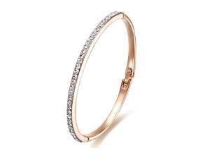 Free Shipping 18K Rose Gold Plated Gorgeous Crystal Round Bracelet Use White Swarovski Crystal Jewelry Free Shipping 18K Rose Gold Plated Gorgeous Crystal Round Bracelet Use White Swarovski Crystal Jewelry