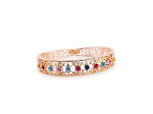 Yoursfs 18K Rose Gold Plated Colorful Crystal Hollow Out Bracelet Use Swarovski Crystal Bangle Yoursfs 18K Rose Gold Plated Colorful Crystal Hollow Out Bracelet Use Swarovski Crystal Bangle