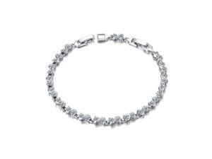 Yoursfs 18K White Gold Plated Charming Crystal Bracelet Used Clear Swarovski Crystal Bangle Yoursfs 18K White Gold Plated Charming Crystal Bracelet Used Clear Swarovski Crystal Bangle