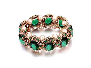 Yoursfs 18K Rose Gold Plated Big Eyes Bracelet Used Green Swarovski Crystal Bangle Yoursfs 18K Rose Gold Plated Big Eyes Bracelet Used Green Swarovski Crystal Bangle