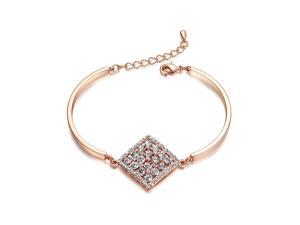 Yoursfs 18K Rose Gold Plated Rhombus Pandent Bracelet Used Swarovski Crystal Bangle Yoursfs 18K Rose Gold Plated Rhombus Pandent Bracelet Used Swarovski Crystal Bangle