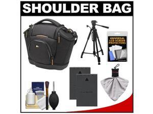 Case Logic Digital SLR Medium Shoulder Bag/Case (Black) (SLRC-202) with (2) BLS-1 Batteries + Tripod + Accessory Kit Case Logic Digital SLR Medium Shoulder Bag/Case (Black) (SLRC-202) with (2) BLS-1 Batteries + Tripod + Accessory Kit