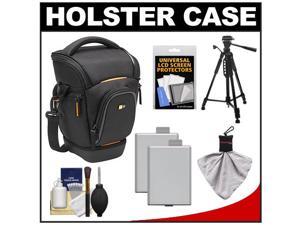 Case Logic Digital SLR Zoom Holster Camera Bag/Case (Black) (SLRC-201) with (2) LP-E5 Batteries + Tripod + Accessory Kit Case Logic Digital SLR Zoom Holster Camera Bag/Case (Black) (SLRC-201) with (2) LP-E5 Batteries + Tripod + Accessory Kit
