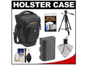 Case Logic Digital SLR Zoom Holster Camera Bag/Case (Black) (SLRC-201) with LP-E6 Battery + Tripod + Accessory Kit Case Logic Digital SLR Zoom Holster Camera Bag/Case (Black) (SLRC-201) with LP-E6 Battery + Tripod + Accessory Kit