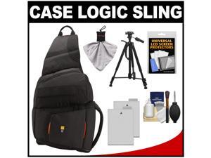 Case Logic Digital SLR Sling Camera Bag/Case (Black) (SLRC-205) with (2) LP-E8 Batteries + Tripod + Accessory Kit Case Logic Digital SLR Sling Camera Bag/Case (Black) (SLRC-205) with (2) LP-E8 Batteries + Tripod + Accessory Kit