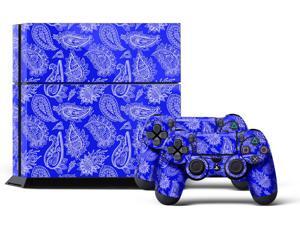 Sony PS4 PlayStation 4 Console Skin plus 2 Controller Skins - Paisley Blue Sony PS4 PlayStation 4 Console Skin plus 2 Controller Skins - Paisley Blue
