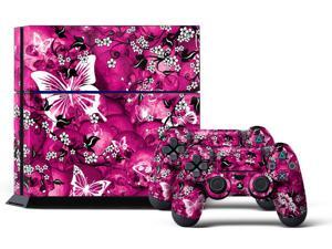 Sony PS4 PlayStation 4 Console Skin plus 2 Controller Skins - Pink Butterflies Sony PS4 PlayStation 4 Console Skin plus 2 Controller Skins - Pink Butterflies