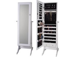 2-Drawers Mirrored Jewelry Cabinet W/Stand Mirror Amoire Organizer Storage Box 2-Drawers Mirrored Jewelry Cabinet W/Stand Mirror Amoire Organizer Storage Box