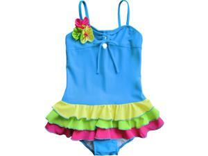 Isobella & Chloe Little Girls Cobalt Blue Ruffle Flower 1 Pc Swimsuit 2T Isobella & Chloe Little Girls Cobalt Blue Ruffle Flower 1 Pc Swimsuit 2T