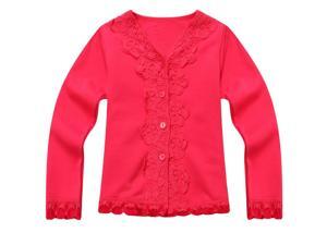 Richie House Little Girls Red Lace Detail Sweet Cardigan 4 Richie House Little Girls Red Lace Detail Sweet Cardigan 4