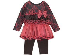 Isobella & Chloe Little Girls Coral Lace Detail Lindsey 2 Pc Pant Set 6 Isobella & Chloe Little Girls Coral Lace Detail Lindsey 2 Pc Pant Set 6