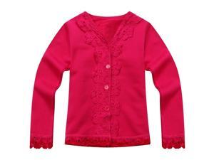 Richie House Little Girls Pink Lace Detail Sweet Cardigan 2 Richie House Little Girls Pink Lace Detail Sweet Cardigan 2