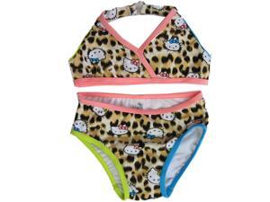 Hello Kitty Little Girls Brown Leopard Spot 2Pc Bikini Swimsuit 3T Hello Kitty Little Girls Brown Leopard Spot 2Pc Bikini Swimsuit 3T