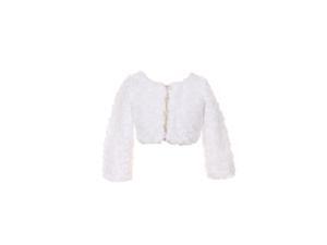 Kids Dream Little Girls White Faux Fur Long Sleeve Pearl Bolero Jacket 6 Kids Dream Little Girls White Faux Fur Long Sleeve Pearl Bolero Jacket 6