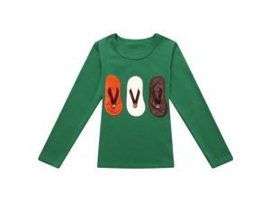 Richie House Little Boys Green Flip-Flops Embroidery Knit T-shirt 5/6 Richie House Little Boys Green Flip-Flops Embroidery Knit T-shirt 5/6
