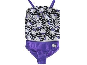 Hello Kitty Little Girls Purple Zebra Print 2Pc Tankini Swimsuit 6 Hello Kitty Little Girls Purple Zebra Print 2Pc Tankini Swimsuit 6