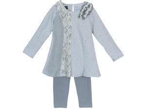 Isobella & Chloe Little Girls Grey Lace Detail Kylie Two Piece Pant Set 3T Isobella & Chloe Little Girls Grey Lace Detail Kylie Two Piece Pant Set 3T