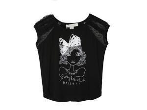 Richie House Little Girls Black Lovely Girl Lace Shoulders Top 6 Richie House Little Girls Black Lovely Girl Lace Shoulders Top 6