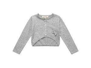 Richie House Little Girls Grey Small Bow Cardigan 7 Richie House Little Girls Grey Small Bow Cardigan 7