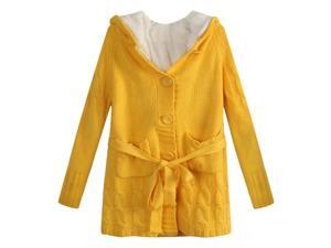 Richie House Little Girls Yellow Short Floss Lining Cardigan Sweater 6 Richie House Little Girls Yellow Short Floss Lining Cardigan Sweater 6