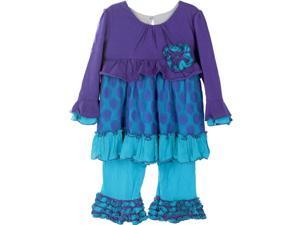 Isobella & Chloe Little Girls Turquoise Flower Berry Blue 2 Pc Pant Set 2T Isobella & Chloe Little Girls Turquoise Flower Berry Blue 2 Pc Pant Set 2T