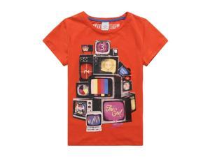 Richie House Little Boys Orange Countdown TV Printed Tee 2/3 Richie House Little Boys Orange Countdown TV Printed Tee 2/3