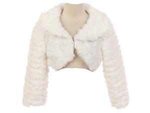 The Rain Kids Little Girls White Pearl Button Long Sleeve Faux Bolero 6 The Rain Kids Little Girls White Pearl Button Long Sleeve Faux Bolero 6