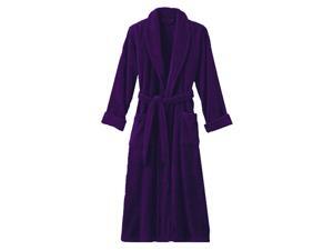 Womens Dark Purple Terry Velour Spa Bathrobe With Shawl Collar - Full Length 50 Inches 100% Cotton Womens Dark Purple Terry Velour Spa Bathrobe With Shawl Collar - Full Length 50 Inches 100% Cotton
